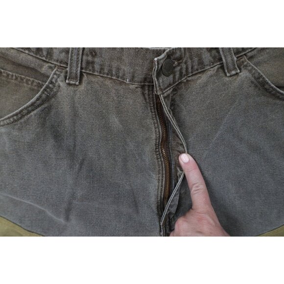 Vintage 90s Wrangler Mens Size 36x27 Faded Hunting Field Brush Denim Jean Brown - Picture 6 of 11